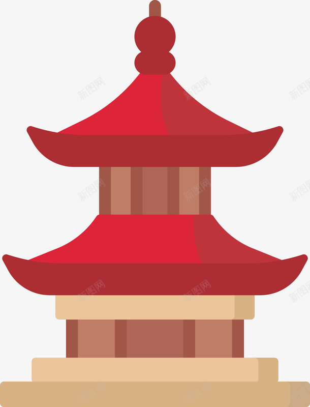 创意红色复古建筑png免抠素材_88icon https://88icon.com 亭子 亭子PNG 古建筑 复古亭子 矢量亭子 红色亭子
