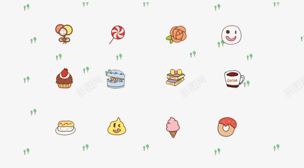可爱甜品糖果蛋糕冰淇淋png免抠素材_88icon https://88icon.com 冰淇淋 可爱素材 甜品 甜甜圈 糖果 糖果雨 蛋糕