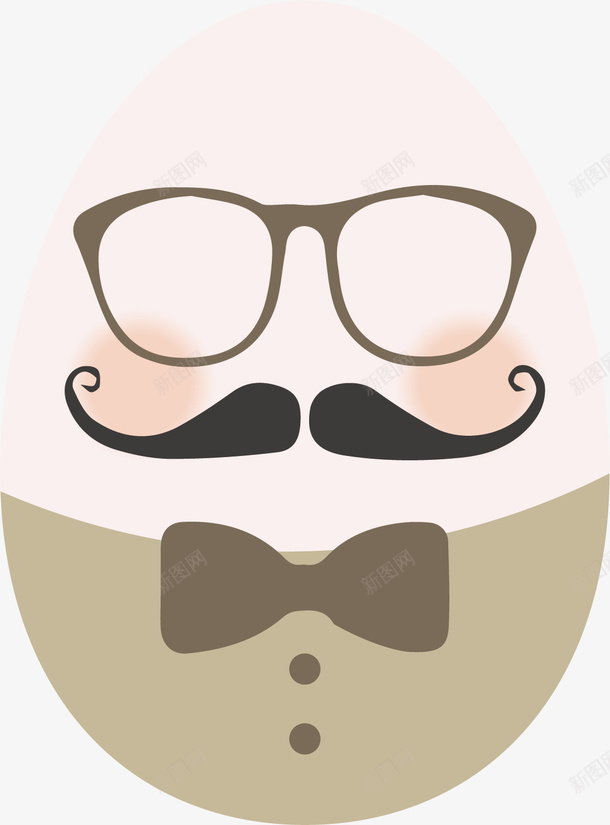 小胡子蛋蛋矢量图ai免抠素材_88icon https://88icon.com 先生 卡通 小胡子 矢量图 腮红 蛋蛋 蝴蝶结 长胡子的男人