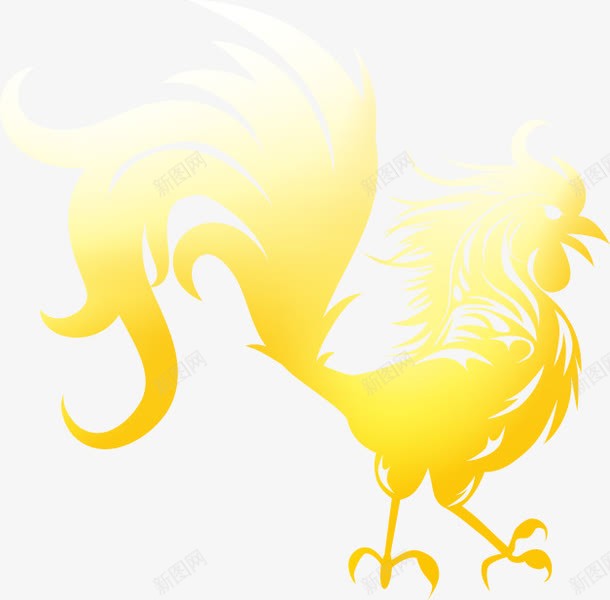 金鸡闪光剪影png免抠素材_88icon https://88icon.com 剪影 新年素材 金灿灿 金鸡 鸡年素材