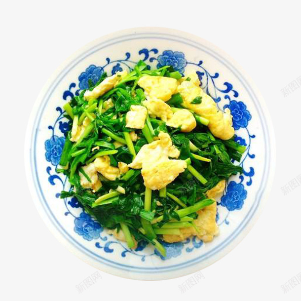 韭菜炒鸡蛋青花瓷盘psd免抠素材_88icon https://88icon.com 中国传统家常菜 炒菜 绿色 美味 青花瓷盘 韭菜炒鸡蛋 黄色