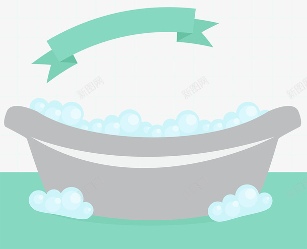 简约清新浴缸矢量图ai免抠素材_88icon https://88icon.com 卡通 泡沫 泡泡浴 洗澡 洗澡泡沫 矢量图