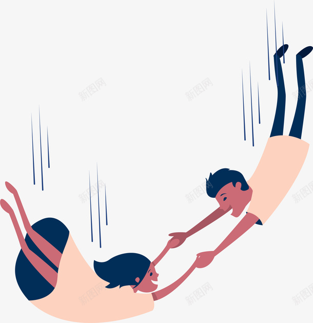 插画风下坠的情侣png免抠素材_88icon https://88icon.com 下坠的情侣 喜悦 开心的情侣 手牵着手 插画风 爱情