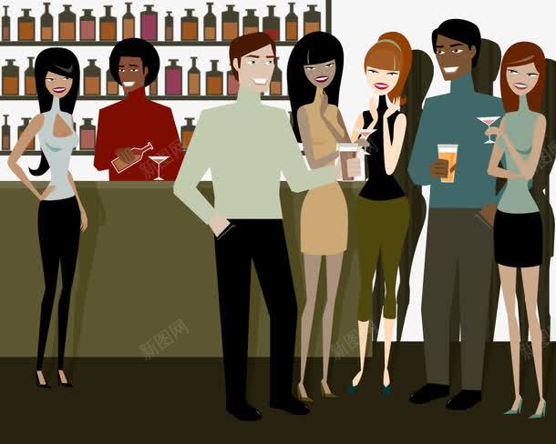 酒吧聚会png免抠素材_88icon https://88icon.com 人物 免费矢量下载 吧台 喝酒 喝酒人情 插画 男士 酒吧聚会 酒水