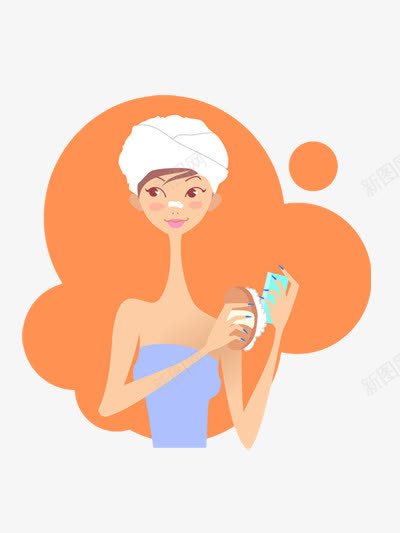 洗澡的女人png免抠素材_88icon https://88icon.com 人物 洗浴 浴巾 浴帽