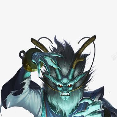 生气的蓝色龙王png免抠素材_88icon https://88icon.com 海龙王 生气 蓝色 龙王