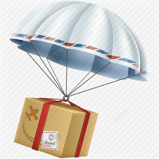 卡通降落伞png免抠素材_88icon https://88icon.com 卡通 快递 空降 货物 降落伞