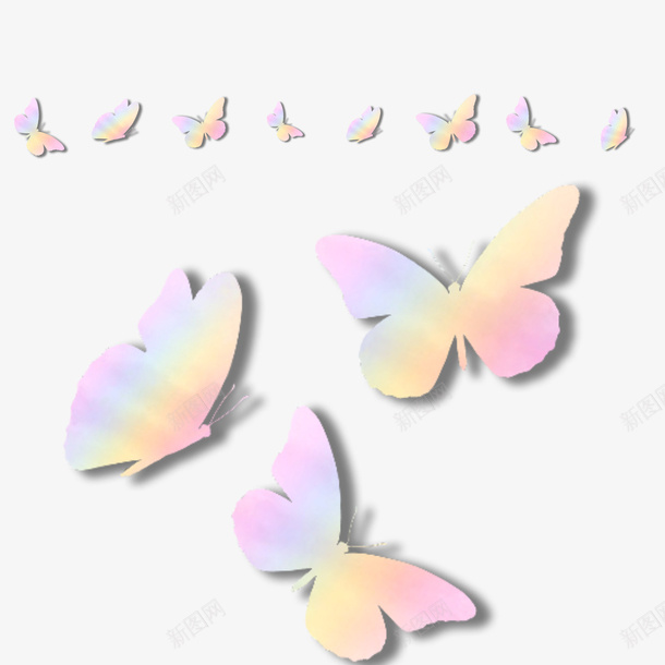 彩色蝴蝶装饰元素png免抠素材_88icon https://88icon.com 彩色 蝴蝶 装饰 贴纸