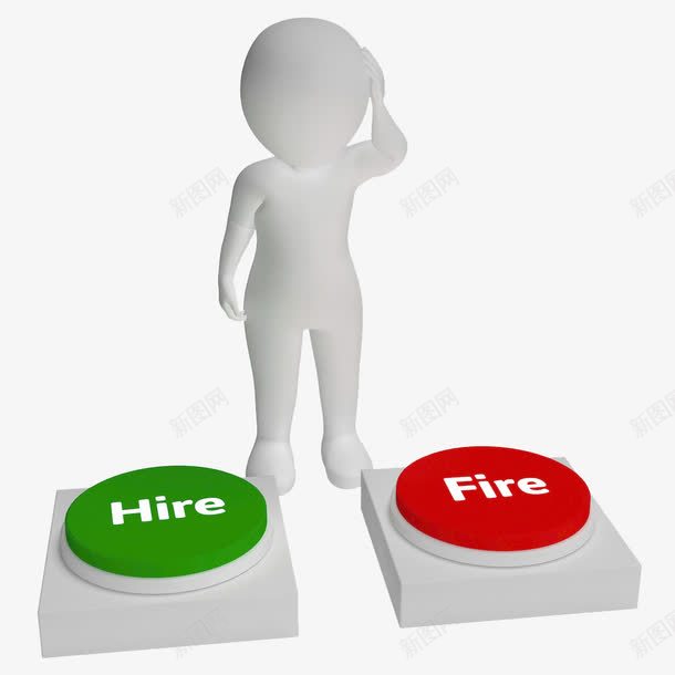 雇用或解聘png免抠素材_88icon https://88icon.com 员工管理 就业 思考 按钮 按键 红色 绿色 职业生涯 选择 雇用或解聘