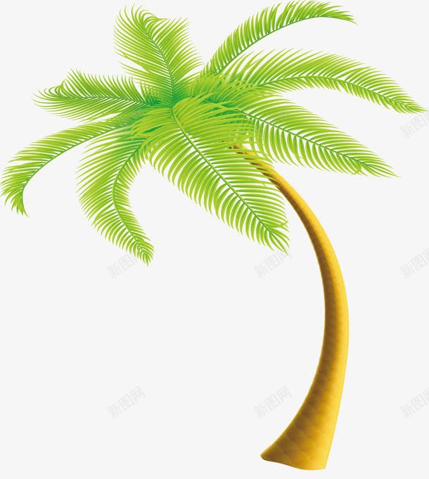 绿色椰树手绘元素png免抠素材_88icon https://88icon.com 修饰 度假 海景 海边 风景矢量