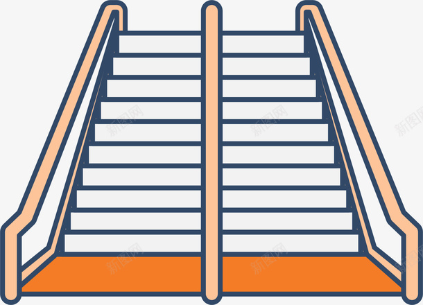 百货商店里自动扶梯矢量图ai免抠素材_88icon https://88icon.com 卡通矢量图 台阶 手扶梯 楼梯 橙色 电梯 矢量图 自动扶梯 阶梯