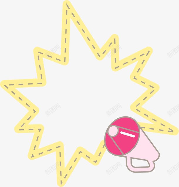 爆炸签边框png免抠素材_88icon https://88icon.com AI 卡通 喇叭 手绘 换色 爆炸签 红色 线条 边框
