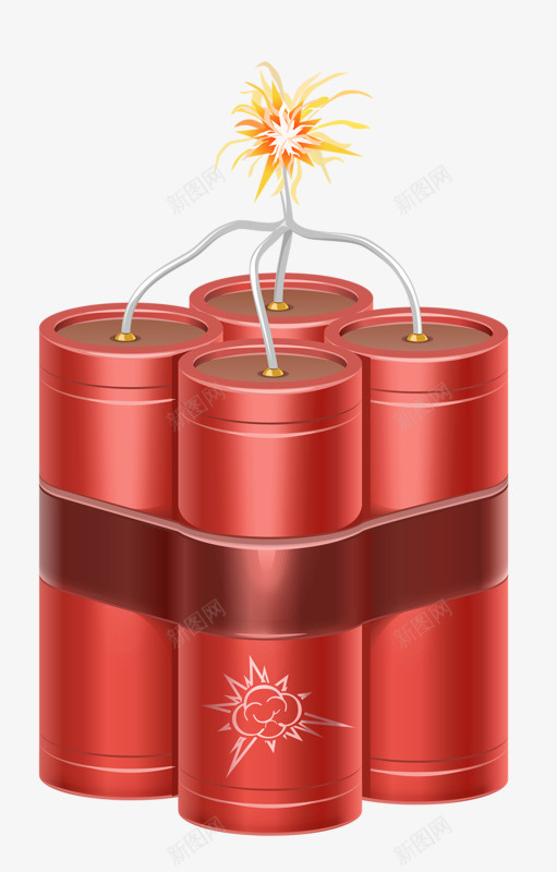 粉红色炸药包png免抠素材_88icon https://88icon.com 导火索引燃 火焰 炸药 点燃