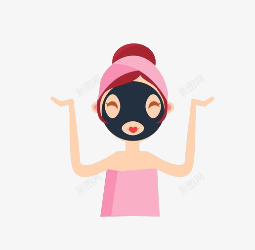 开心的敷着黑色面膜的女孩png免抠素材_88icon https://88icon.com 保养 开心 护肤 敷脸 敷面膜 爱美 紧贴 美容 美白 贴 贴敷 面膜