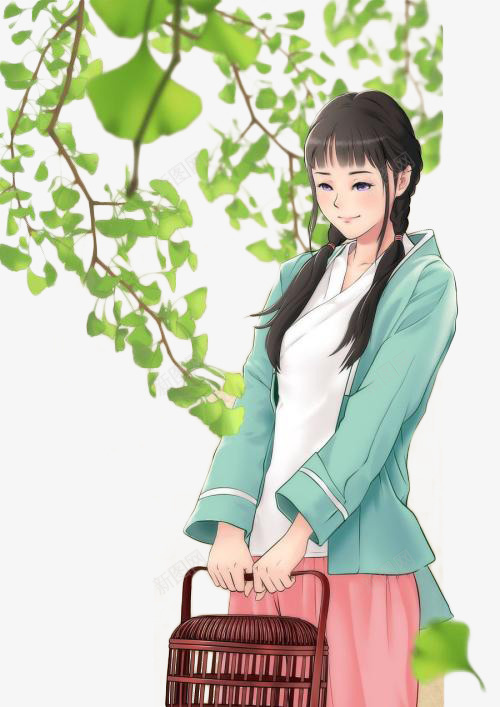 银杏树下可爱丫头png免抠素材_88icon https://88icon.com 丫头 双马尾 古装 可爱 娇羞 微笑 白皙 粉嫩 银杏树 长发