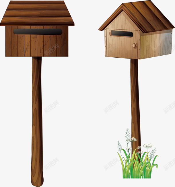 复古木质邮箱矢量图eps免抠素材_88icon https://88icon.com 复古邮箱 复古风 家庭信箱 矢量素材 邮箱 矢量图