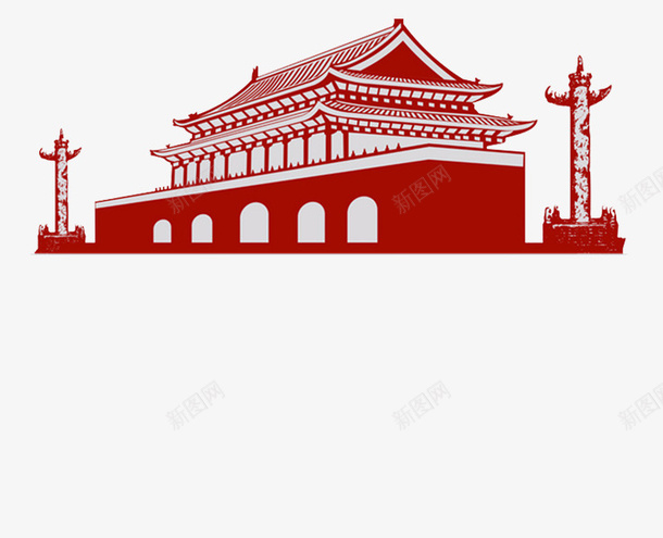水彩天安门png免抠素材_88icon https://88icon.com 72周年 创意 卡通 唯美 天安门 手绘 水彩 红色