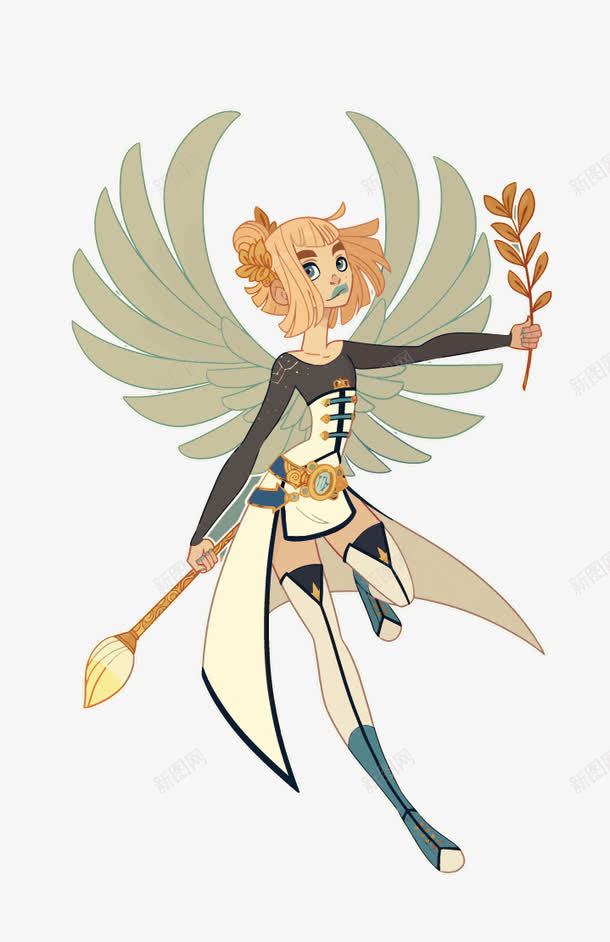 十二星座之处女座png免抠素材_88icon https://88icon.com PNG PNG免费下载 PNG图片 PNG矢量 十二星座图案 卡通 处女座 少女 手绘 星座 橄榄枝 翅膀