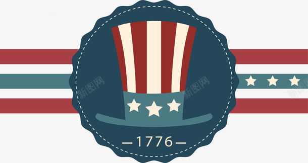 星条旗徽章矢量图eps免抠素材_88icon https://88icon.com 星条旗 独立日徽章 矢量素材 美国 美国独立日 矢量图