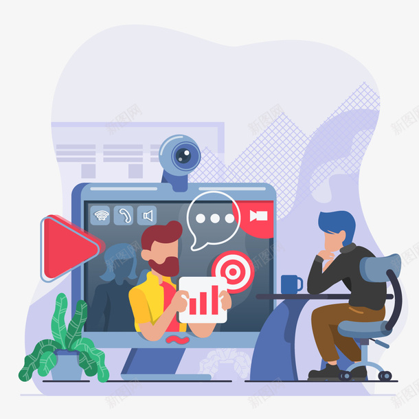 手绘卡通人物沟通合作png免抠素材_88icon https://88icon.com PPT制作设计 动漫人物 动画 卡通人物 手绘 插画 海报设计 视频交流