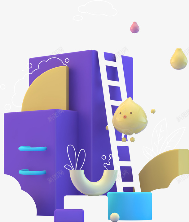 c4d立体海报插画装饰png免抠素材_88icon https://88icon.com c4d 海报装饰 立体建筑 立体插画装饰 装饰 装饰插画