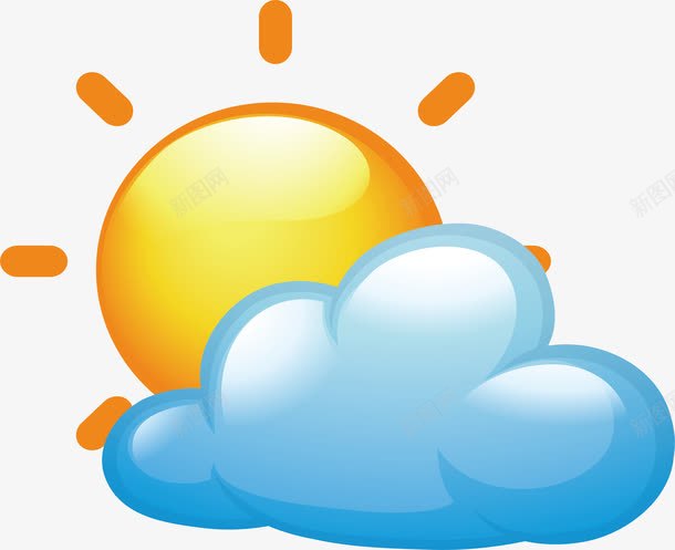 多云天气png免抠素材_88icon https://88icon.com 多云 多云转晴 大太阳 矢量png 风雨气温图