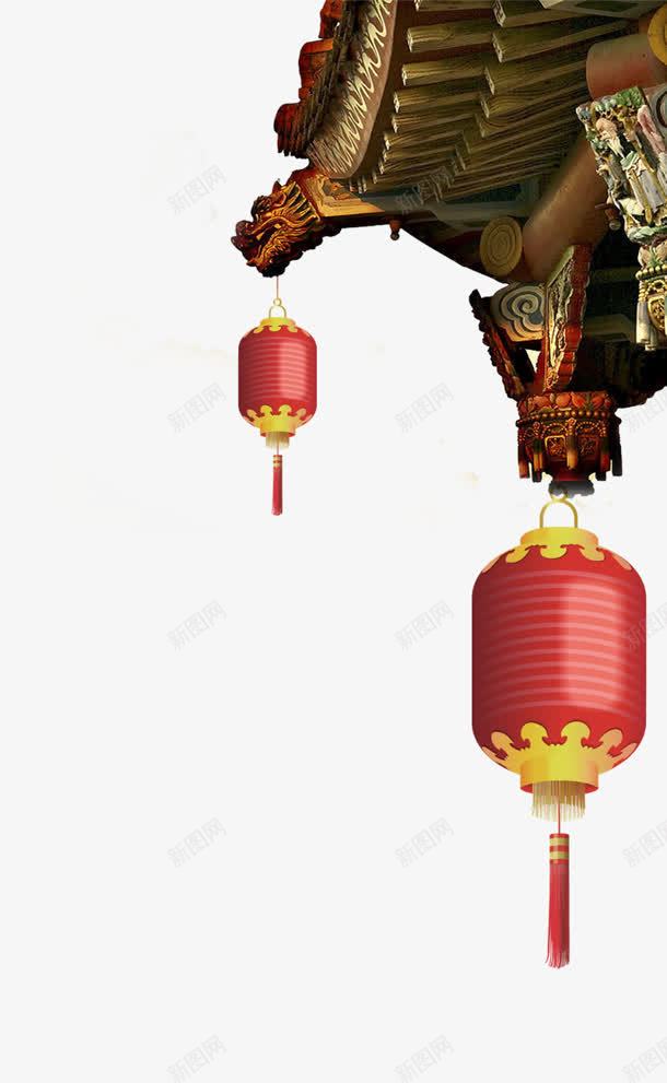 手绘古代灯笼屋檐png免抠素材_88icon https://88icon.com 中国古代灯笼 古代 屋檐 屋檐插画 屋角灯笼 灯笼