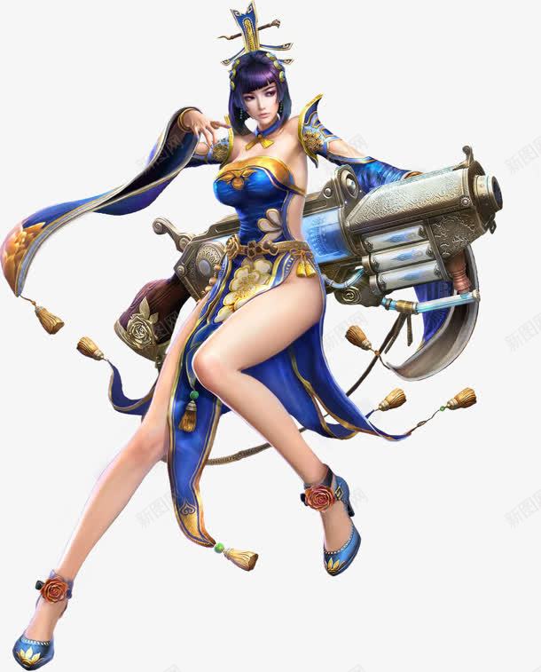 手绘巨大枪女子png免抠素材_88icon https://88icon.com 女子 巨大 手绘