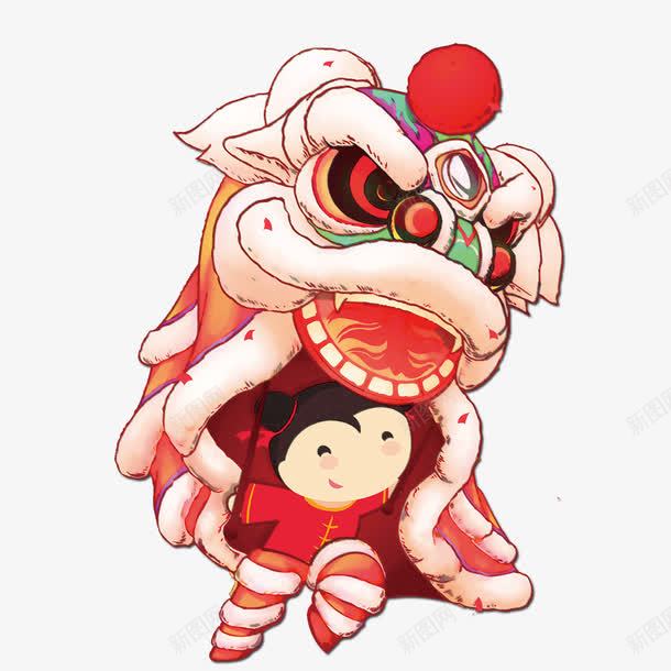 卡通舞狮子png免抠素材_88icon https://88icon.com 卡通 手绘 民俗 舞狮子