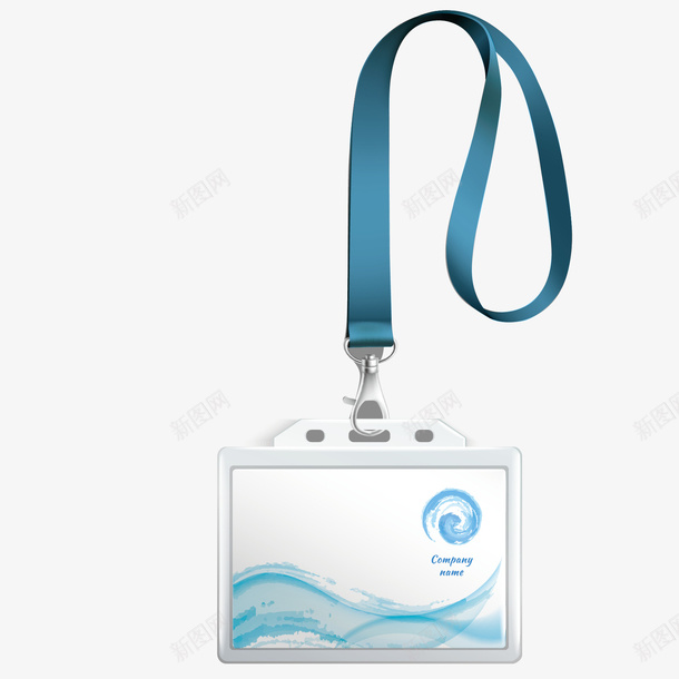 蓝色工作牌png免抠素材_88icon https://88icon.com 吊绳 学生会 学生会工作牌 工作牌 扁平 蓝色 透明