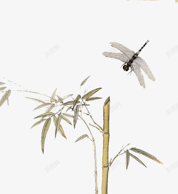古风墨竹png免抠素材_88icon https://88icon.com 中国风 免抠 意境深远 柱子