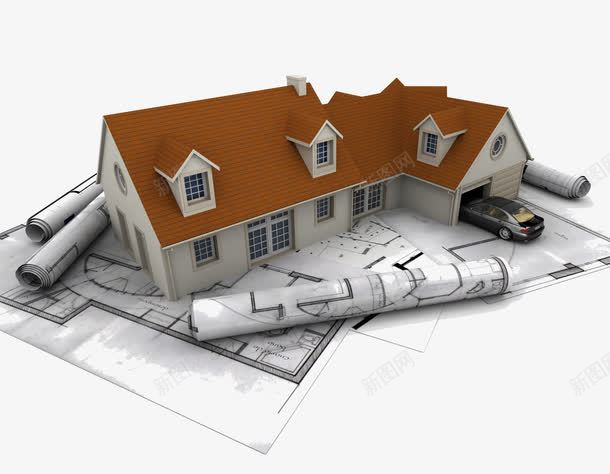 房屋建筑模型psd免抠素材_88icon https://88icon.com CAD图 室内设计 设计图