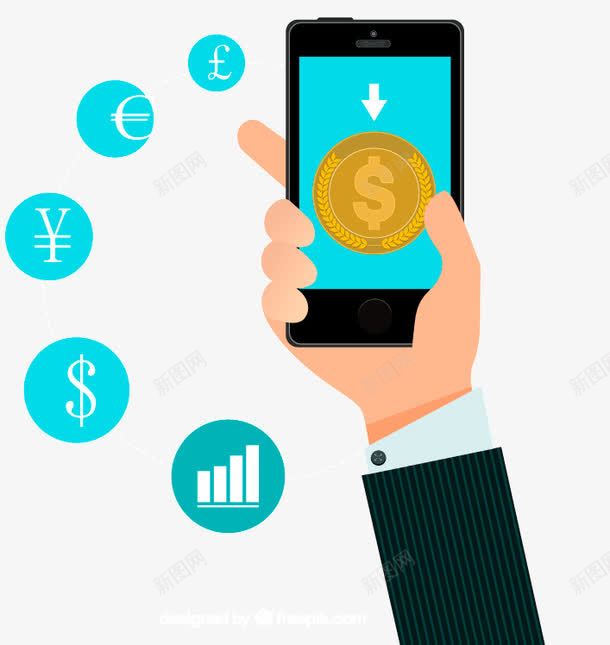 握手机的手臂和货币符号矢量图ai免抠素材_88icon https://88icon.com 欧元金币手臂手机货币符号货币转换美元英镑 矢量图