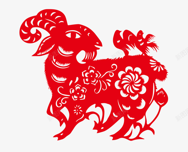 生肖羊剪纸图案矢量图ai免抠素材_88icon https://88icon.com 剪纸 剪纸艺术 唯美山羊 山羊 民间艺术 生肖羊剪纸 矢量图 羊 羊剪纸 领头羊