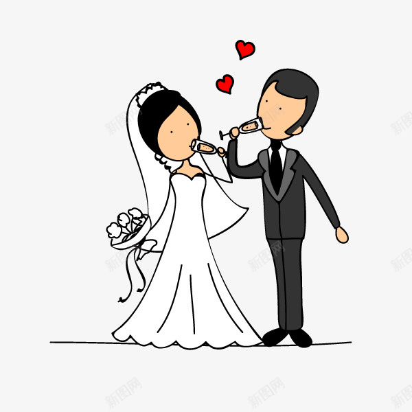 手绘彩色婚礼卡通人物png免抠素材_88icon https://88icon.com 动漫动画 卡通人物 卡通新郎新娘 喜帖 婚礼 新浪新娘和喜酒 结婚 请帖