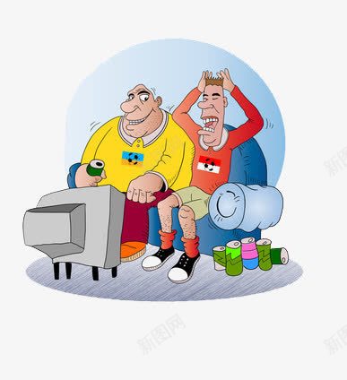卡通足球运动员看球赛png免抠素材_88icon https://88icon.com 兴奋 沙发 电视机