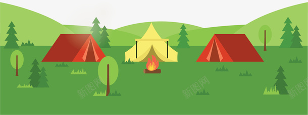 美丽郊外露营基地矢量图ai免抠素材_88icon https://88icon.com 夏天 彩色帐篷 矢量png 野外露营 露营 露营基地 矢量图