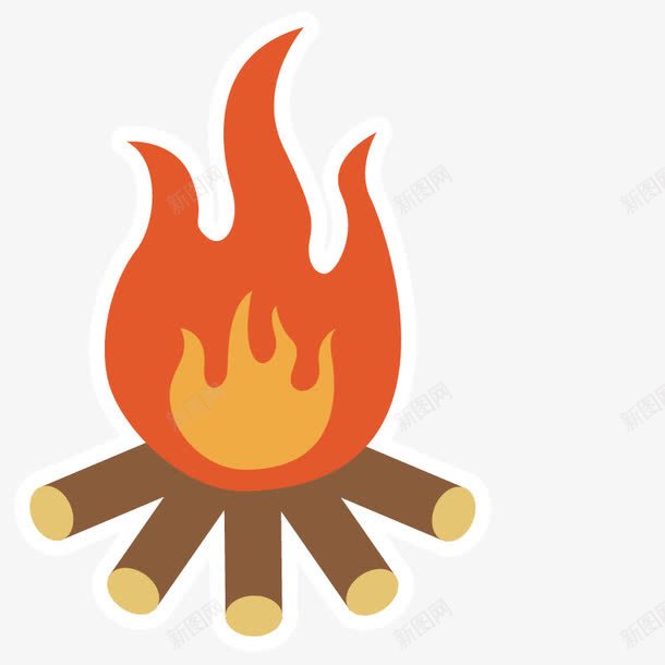 手绘火苗火把png免抠素材_88icon https://88icon.com 光源 染料 火堆 火堆元素 火源 燃烧物