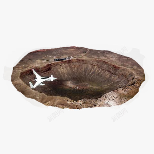 飞机探查大坑png免抠素材_88icon https://88icon.com 水坑 深坑 石坑 石头 陨石坑 陨石落下造成的坑 飞机