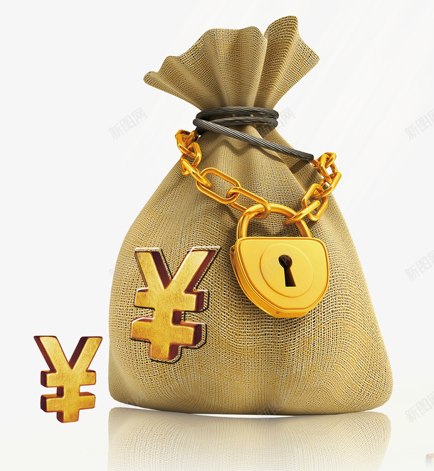 袋子钱币png免抠素材_88icon https://88icon.com 袋子 钱币 锁