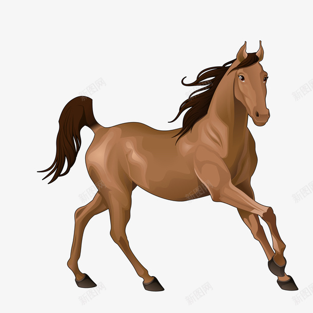卡通奔跑的骏马矢量图ai免抠素材_88icon https://88icon.com 动物 动物园 奔跑 手绘 马匹 骏马 矢量图