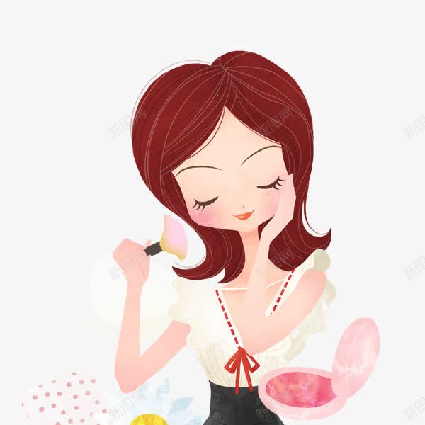 卡通彩妆美女png免抠素材_88icon https://88icon.com 化妆品 美女 美妆节