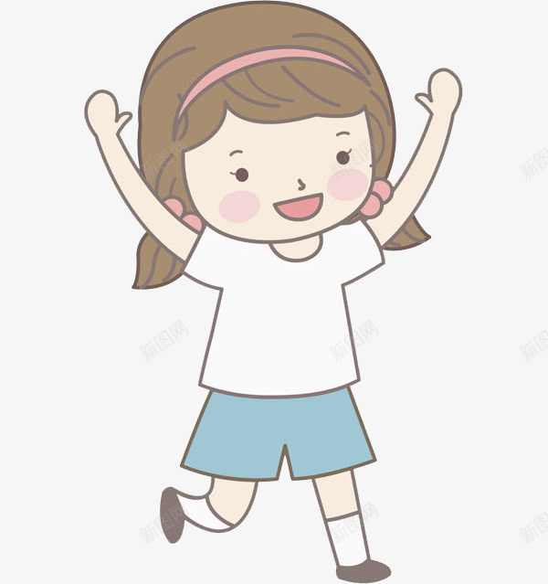 兴奋地女孩png免抠素材_88icon https://88icon.com 举手 兴奋地 卡通 女孩 学生 插图 漂亮的