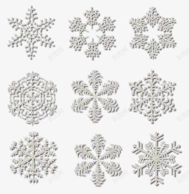 种类十雪花png免抠素材_88icon https://88icon.com 冬季 双十二 圣诞 电商节日素材