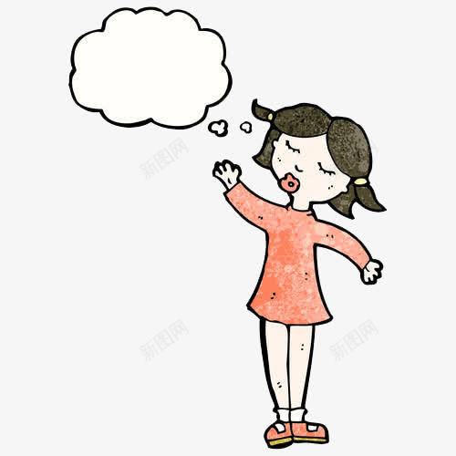 穿红色衣服的闭眼女孩png免抠素材_88icon https://88icon.com 创意 对话框 想象 手绘 简笔 简约 红色 闭眼