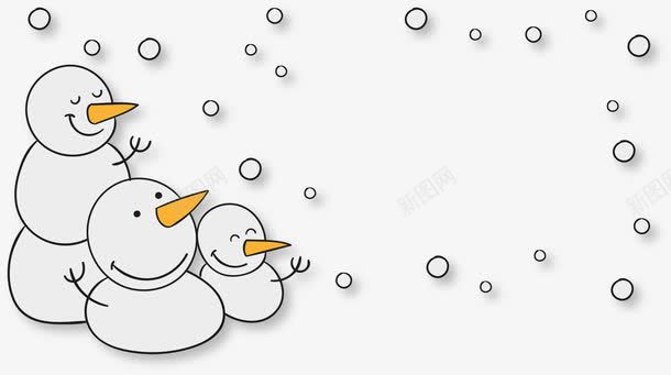 雪人边框png免抠素材_88icon https://88icon.com 卡通 边框 雪人 雪球