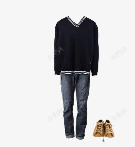 男士毛T搭配png免抠素材_88icon https://88icon.com 套装 实物 搭配 服装 毛衣 牛仔 男士 男装 衣服 鞋子