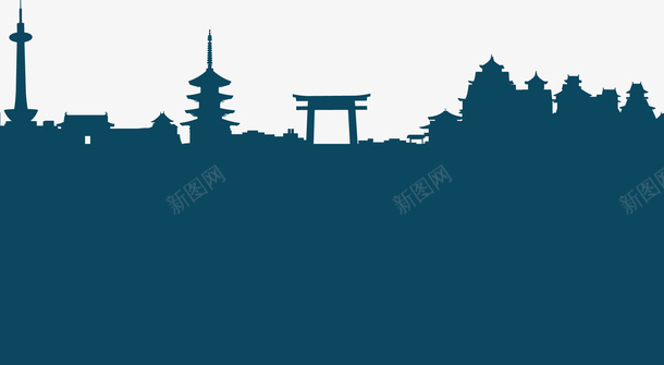 京都日本天际线插图矢量图ai免抠素材_88icon https://88icon.com 京都日本天际线 城市 矢量图