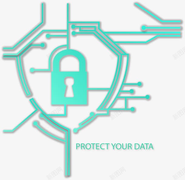 绿色保护数据安全png免抠素材_88icon https://88icon.com 保护信息 信息安全 数据安全 矢量素材