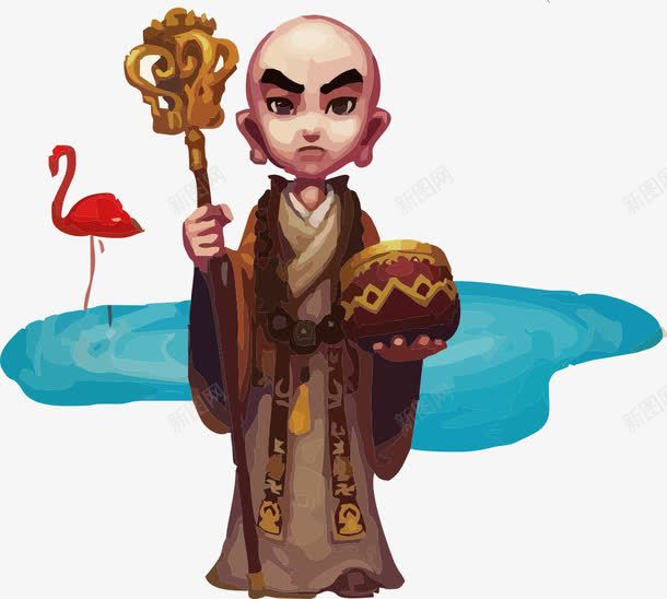手绘方丈插画png免抠素材_88icon https://88icon.com 丹顶鹤 手绘 方丈 湖泊 蓝色 褐色